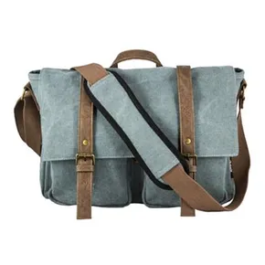 Messenger na notebook 15", zelený z plátna, SilverHT